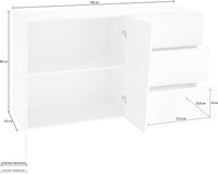 Mobile VEGA L 140.9 x H 86 x P 43 cm colore bianco lucido