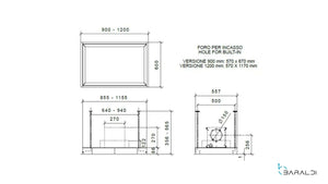 Cappa a soffitto da incasso GEA FLAT cm 120X60 - Nera spot light - 800 m3/h