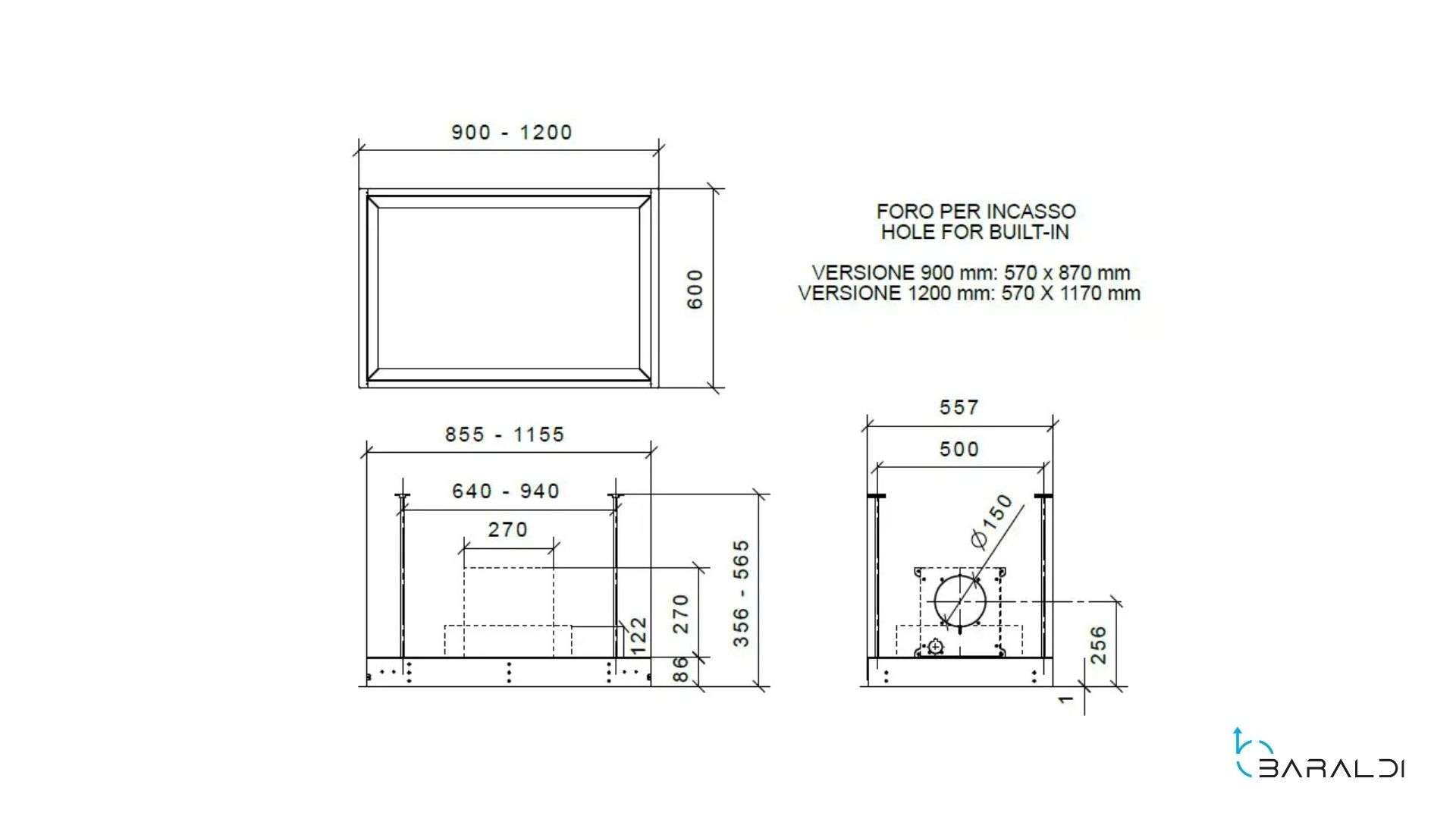 Cappa a soffitto da incasso GEA FLAT cm 90X60 - Bianca spot light - 800 m3/h
