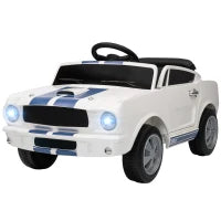 Auto elettrica 12V con licenza Ford Shelby GT 350 veicolo elettrico telecomando telecomando 2,4G 3-6 anni bianco