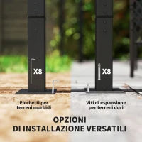 Gazebo Pergola 3x3 con Tetto Retrattile e Fori di Drenaggio in Poliestere e Acciaio, Beige e Nero