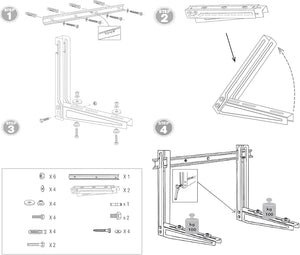 Staffe acciaio zincato climatizzatore unità esterna klima strong 40x56x80 fischer