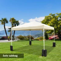 Set 4 Pesi per Gazebo in Tessuto Impermeabile da Riempire con 15kg di Sabbia o Ghiaia - Nero