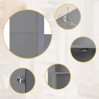 Armadio angolare da bagno con due ripiani regolabile, impermeabile e resistente all'umidità,struttura stabile,Grigio