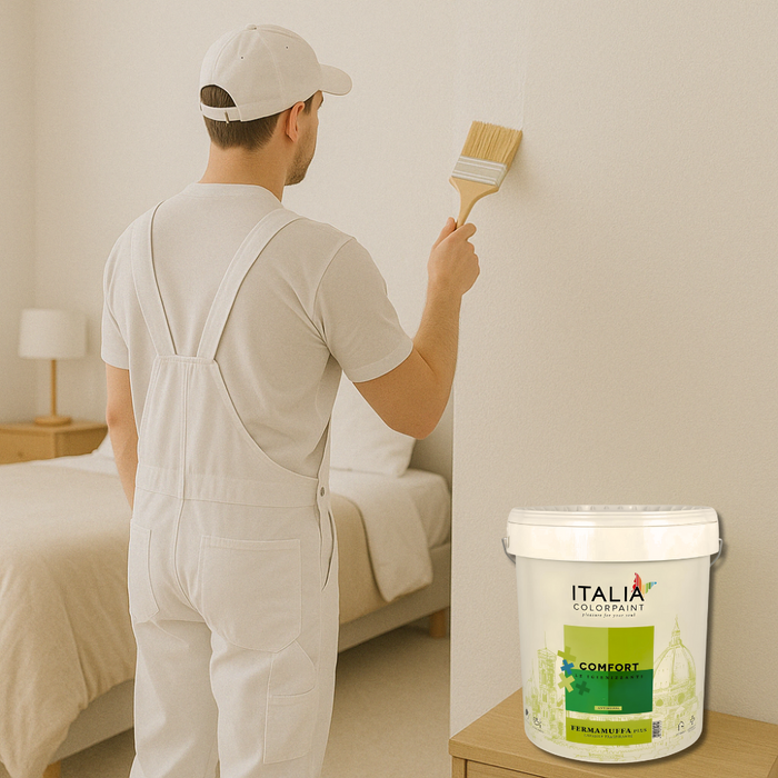 Idropittura lavabile traspirante bianca interni umidità comfort fermamuffa plus *** formato 13 lt, confezione 1