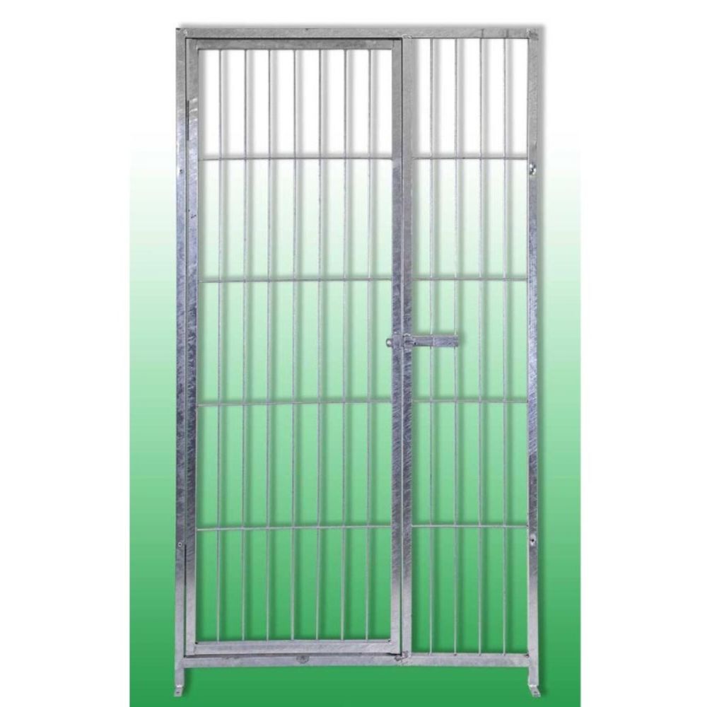 Box per cani coperto e retro in legno zincato con portaciotole da 200x300xaltezza 180 cm