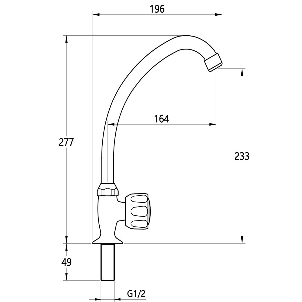 Rubinetto ad incasso one canna alta in ottone cucina con erogazione orientabile *** confezione 1