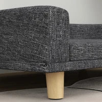 Divano rialzato per cani grandi con cuscino lavabile e gambe in pino, Portata 40 kg, 98 x 67 x 25 cm, Grigio scuro