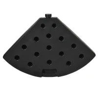 Base per Ombrellone a Braccio da 4 Pezzi in HDPE Riempibili con Acqua e Sabbia, Ø100x8 cm, Nero