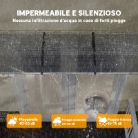 Tettoia per Esterni Curva con Viti e Bulloni Inclusi, in Policarbonato, PP e Alluminio, 122x89x24 cm