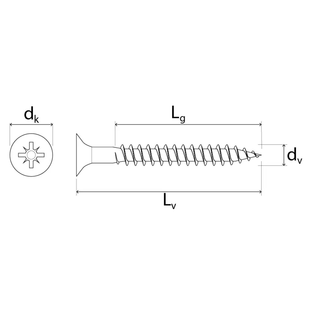 Vite autofilettante per cartongesso di alta qualità Ø 3,5 x 35 mm