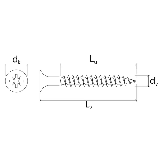 Vite autofilettante per cartongesso di alta qualità Ø 3,5 x 35 mm