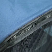 Passeggino per Cani Pieghevole con Cestino e Portabicchiere, Peso Max. 10 kg, 75x45x97cm, Blu Scuro