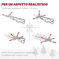 Albero di Natale Innevato 182.88cm con 2531 Rami Alto e Stretto con Base Pieghevole, Verde