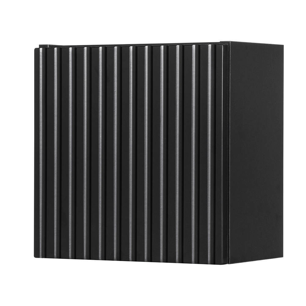 Armadietto Pensile da Bagno NEWPORT con Anta Reversibile 30x30x19 cm Nero [en.casa]