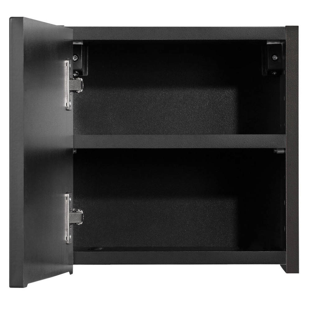 Armadietto Pensile da Bagno NEWPORT con Anta Reversibile 30x30x19 cm Nero [en.casa]