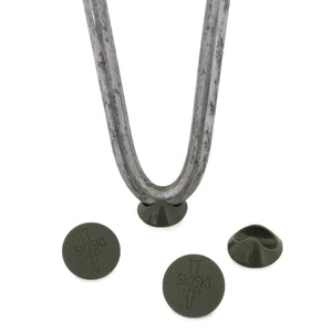 4 Gambe per Tavolo a Forcina SkiSki Legs 35,5cm Acciaio Naturale 2 Rebbi 12mm