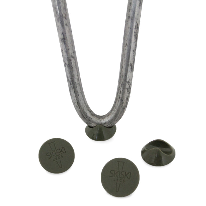 4 Gambe per Tavolo a Forcina SkiSki Legs 30,5cm Acciaio Naturale 3 Rebbi 10mm