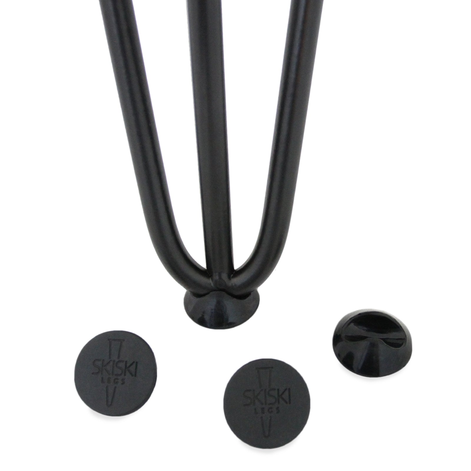 4 Gambe per Tavolo a Forcina SkiSki Legs 30,5cm Acciaio Nero 3 Rebbi 10mm