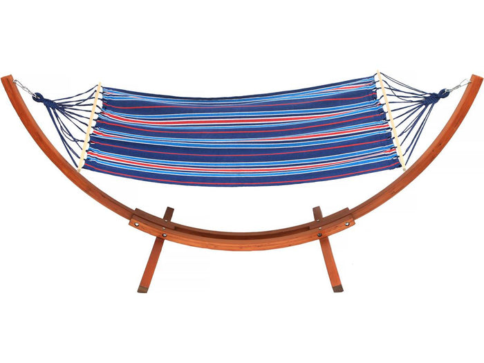 Amaca in legno con tela di cotone "Dallas" - 3 m - Blu misto