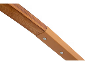 Amaca di legno "Dallas XL" - Con tela di cotone e tenda da sole - Ecru