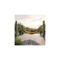 Amaca da campeggio in tela a 1 posto - O'Camp - Giallo e viola - Dimensioni 270 x 130 cm