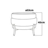 HAMBURG - Pouf rotondo a 3 stati in PU/velluto/tessuto rosa