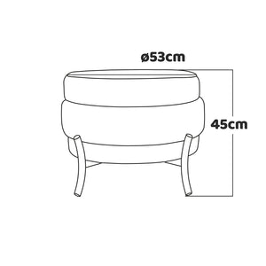 HAMBURG - Pouf rotondo a 3 stati in PU/velluto/tessuto rosa