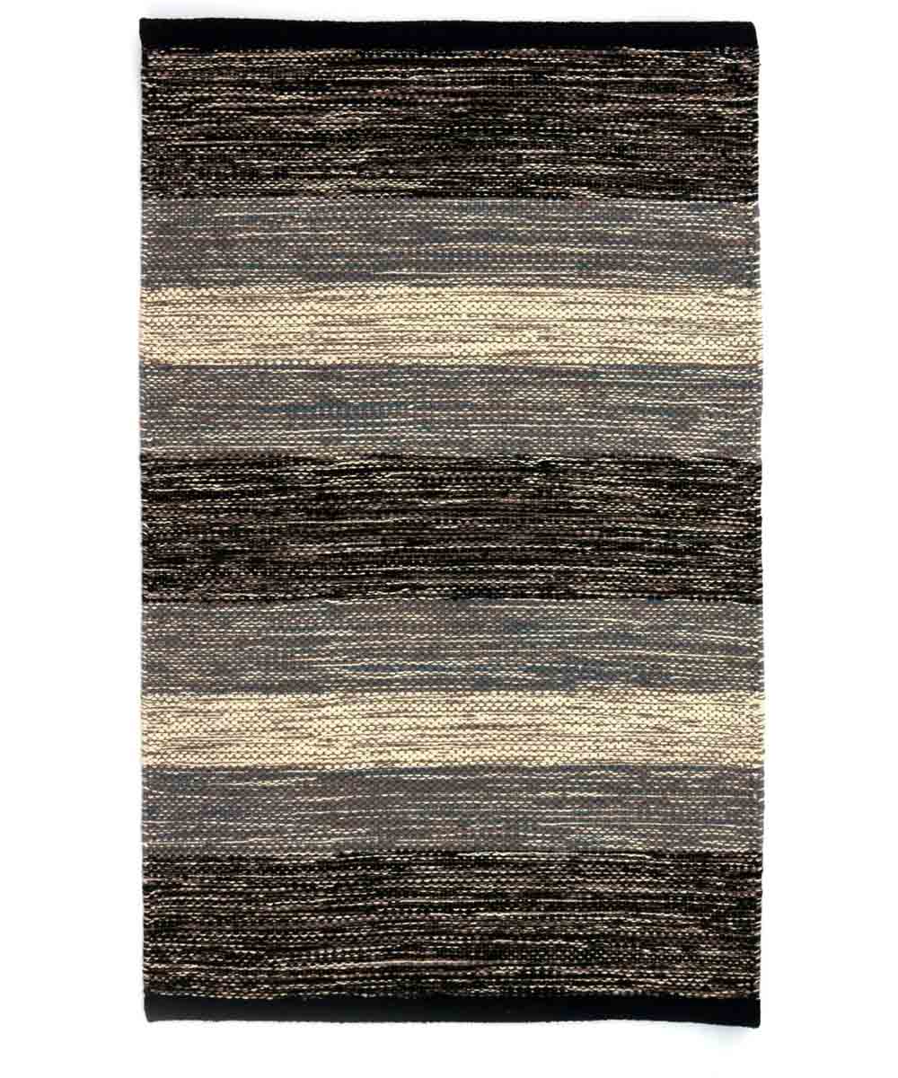 Tappeto HAPPY GRIGIO disegno a righe 100% cotone annodati a mano, passatoia stuoia cucina multiuso lavabile cm.55x110