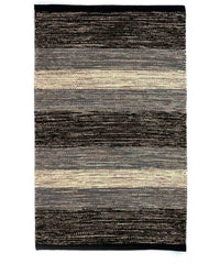 Tappeto HAPPY GRIGIO disegno a righe 100% cotone annodati a mano, passatoia stuoia cucina multiuso lavabile cm.55x110