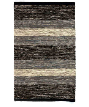 Tappeto HAPPY GRIGIO disegno a righe 100% cotone annodati a mano, passatoia stuoia cucina multiuso lavabile cm.55x140