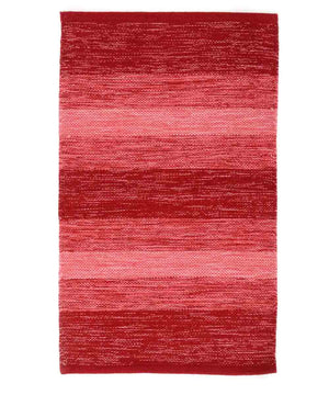 Tappeto HAPPY ROSSO disegno a righe 100% cotone annodati a mano, passatoia stuoia cucina multiuso lavabile cm.55x140