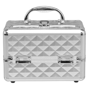 Valigetta per il trucco valigia per il trucco scatola per il trucco 23 x 15 x 15 cm custodia per cosmetici argento 20_0000779