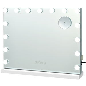 Specchio per trucco con 15 luci LED porta USB, Specchio illuminato con controllo touch 48x58cm-Specchi per il trucco