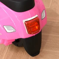 Moto Elettrica per Bambini 6V con Licenza Ufficiale Vespa Batteria, Motorino Elettrico per Bambini da 18-36 Mesi con Fari e Clacson, 66.5x38x52cm, Rosa