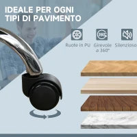 Sedia da Ufficio Massaggiante e Riscaldante con Poggiapiedi, in Pelle PU e Acciaio, 67x67x113-121 cm, Grigio