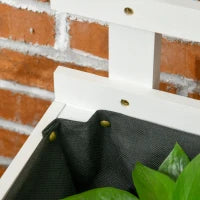 Fioriera Verticale con 4 Ruote e Traliccio per Piante Rampicanti in Legno, 76x30x155cm, Bianco