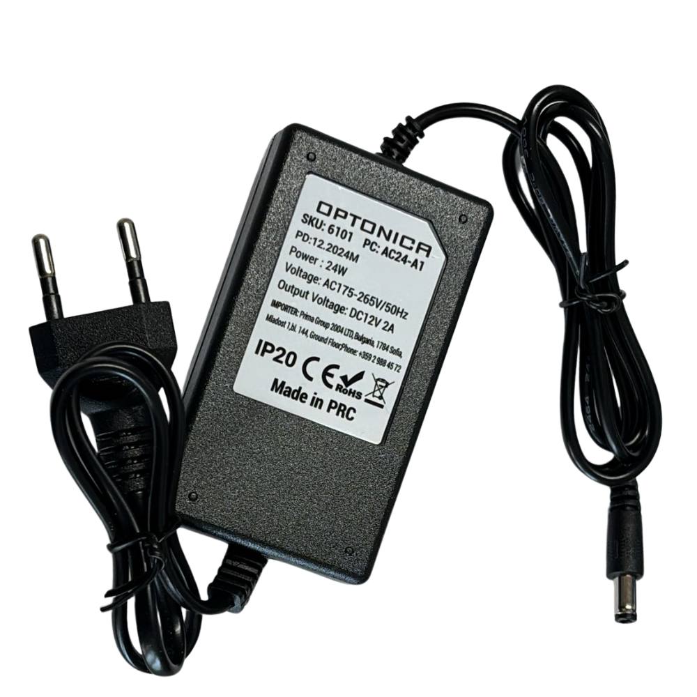 Alimentatore optonica 6101 24w 12v 2a per strisce led interno ip20
