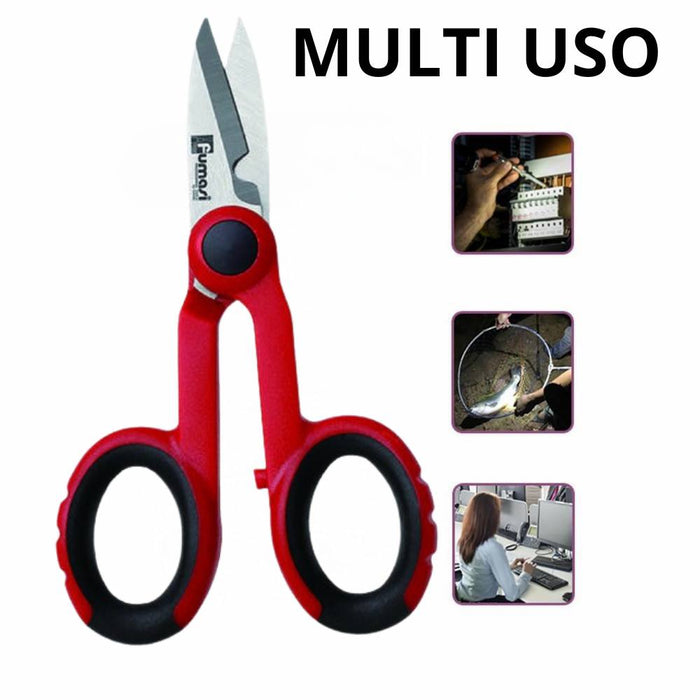 Forbice per elettricista ecova 53339 acciaio inox 145 mm impugnatura isolante