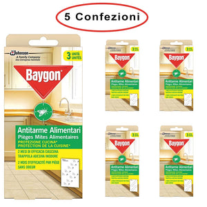 Baygon antitarme alimentari protezione cucina 5 confezioni da 3 trappole