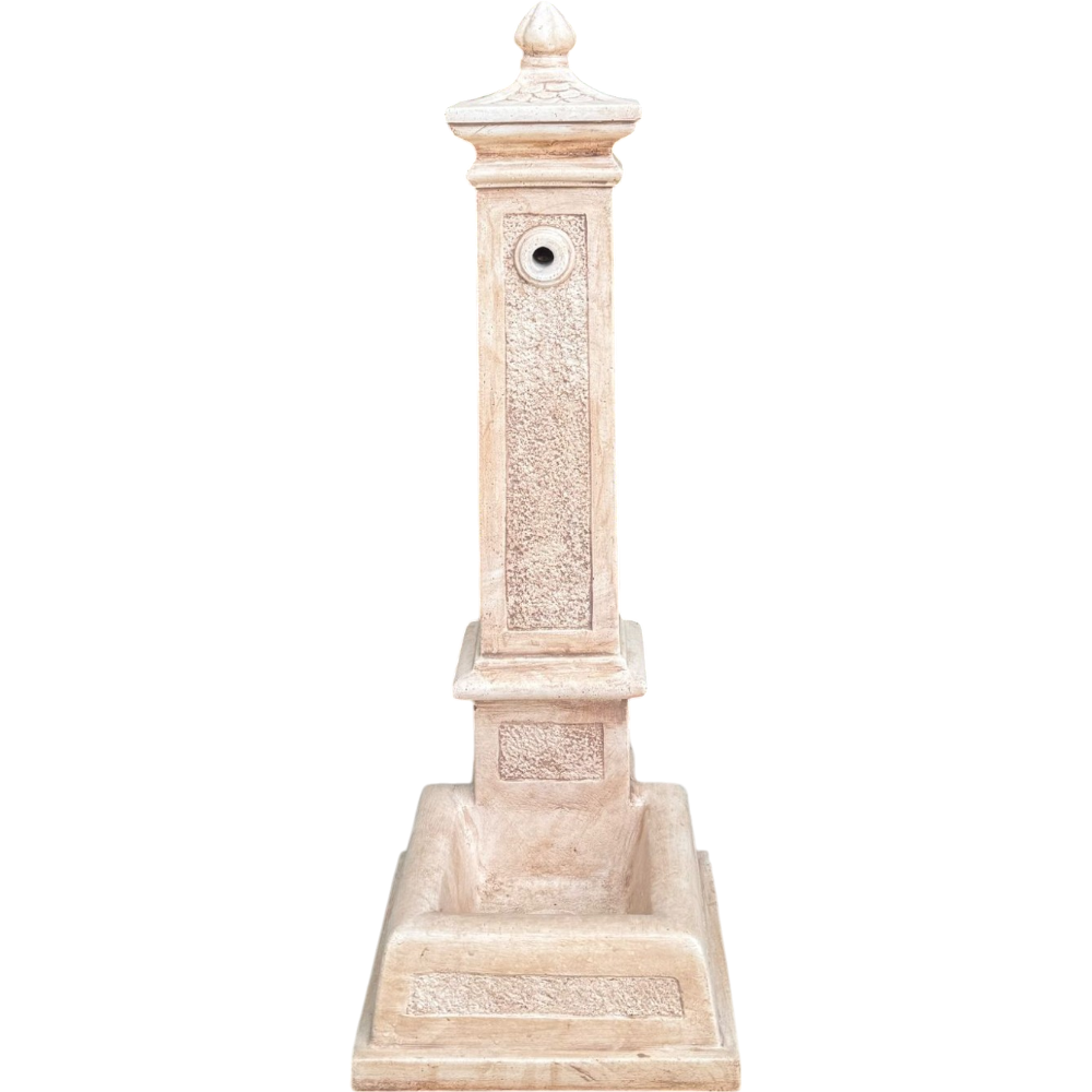 Fontana calcestruzzo cemento senza rubinetto 28x36xh.80cm modello emone esterno