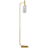 Lampada da Terra Moderna con Paralume in Vetro e Interruttore a Pedale per Lampadine E27, Oro