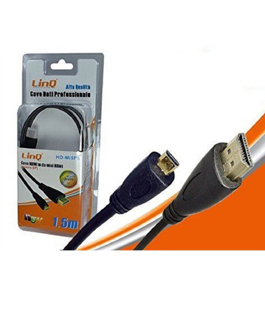 Hdmi A Mini Hdmi Cavo A C Spina 1080 Hd Tv Adattatore 1,5 Mt Linq Hd-mi5pb         