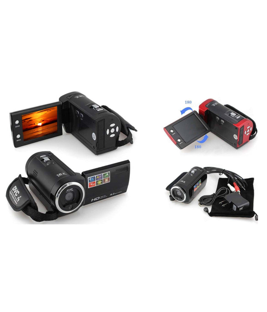 Hdv-107 Videocamera Digitale Fotocamera Hd 720p 16mp Dvr 2,7 ' Tft Schermo Lcd         