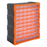 DURHAND Cassettiera Box Officina Muro in Plastica Porta Minuteria 60 cassetti Multiuso 38 × 16 × 47.5cm