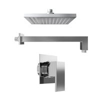 Set doccia cromato - Miscelatore incasso Hedy con braccio e soffione 20x20 cm