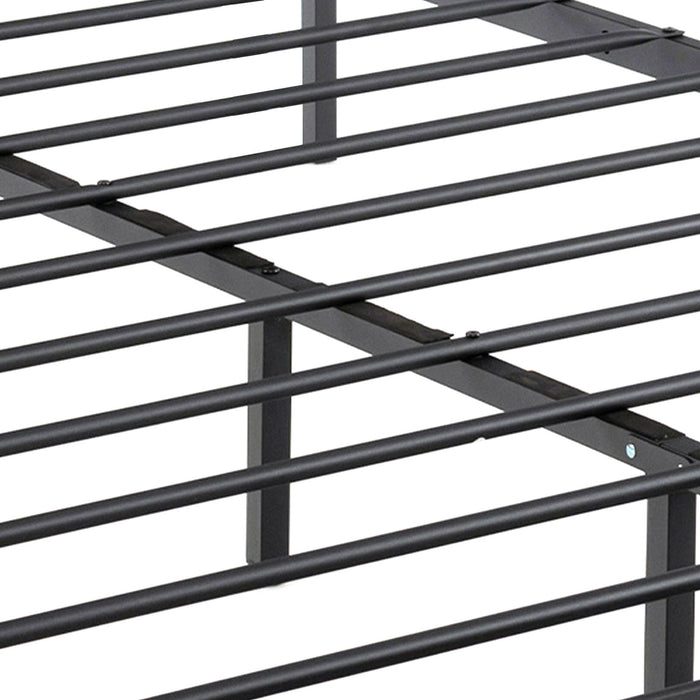 Hekla - Struttura letto matrimoniale in legno e metallo con 4 cassetti, 162x195 cm colore cemento