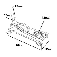 Herk 35 - Cric sollevatore martinetto idraulico per auto, capacità 3,5 t