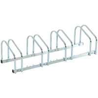 Rastrelliera Portabiciclette Parcheggio per 4 Biciclette in Acciaio, 110x33x27 cm, Argento