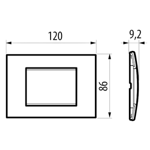 Biesse placca modulare bianca per bticino matix *** numero posti 3 moduli, confezione 1
